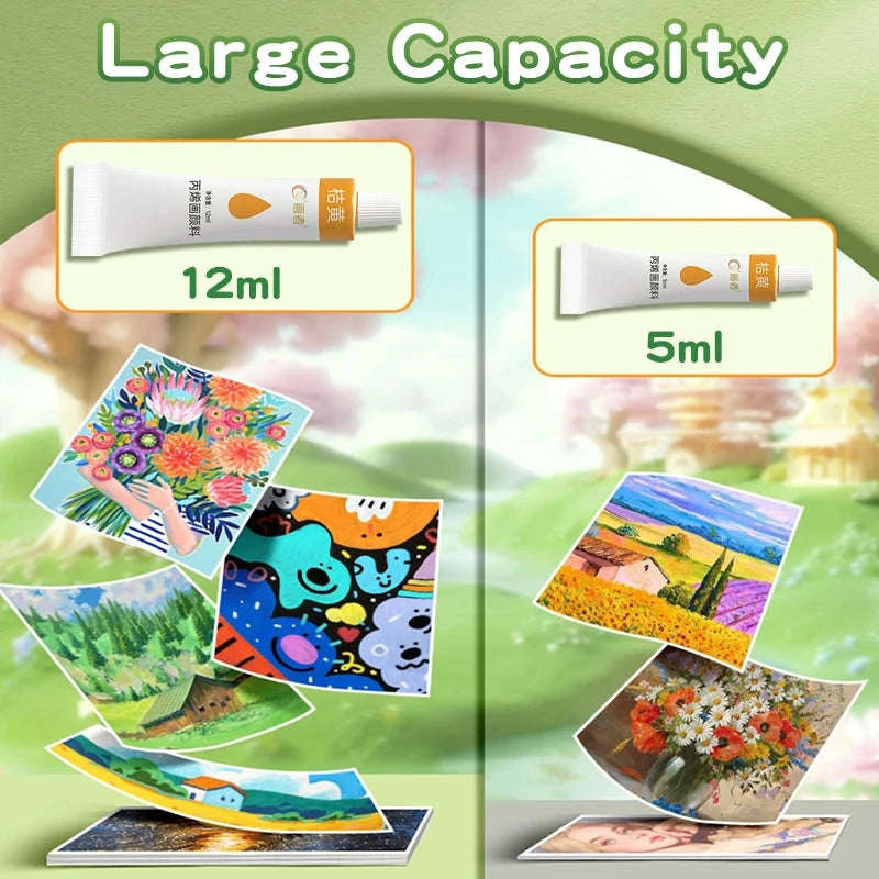 Vibrant Acrylic Paint Set – 12ml Artist Colors-18 Colors / CHINA