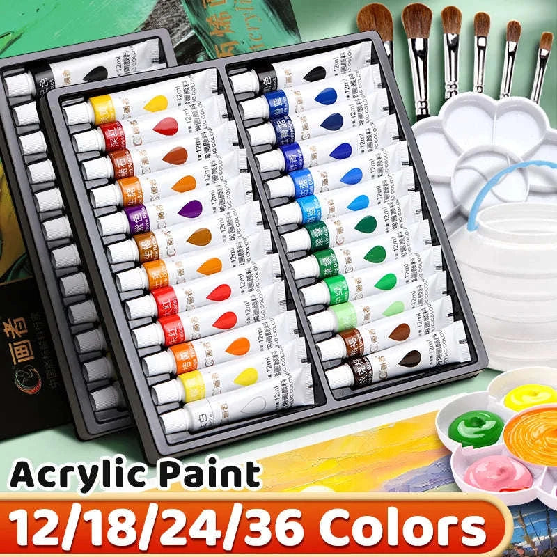 Vibrant Acrylic Paint Set – 12ml Artist Colors-18 Colors / CHINA