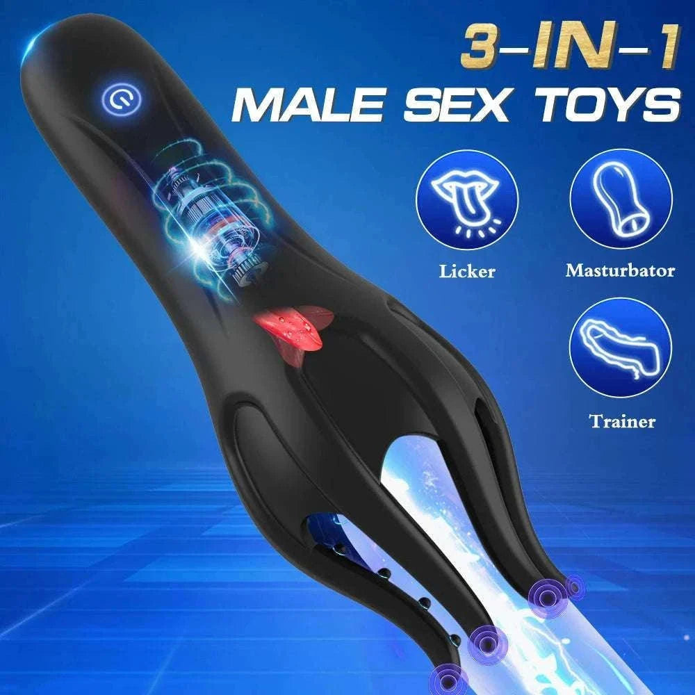 Vibrating Glans Trainer for Men Soft Silicone Wearable Massager-No Tongue