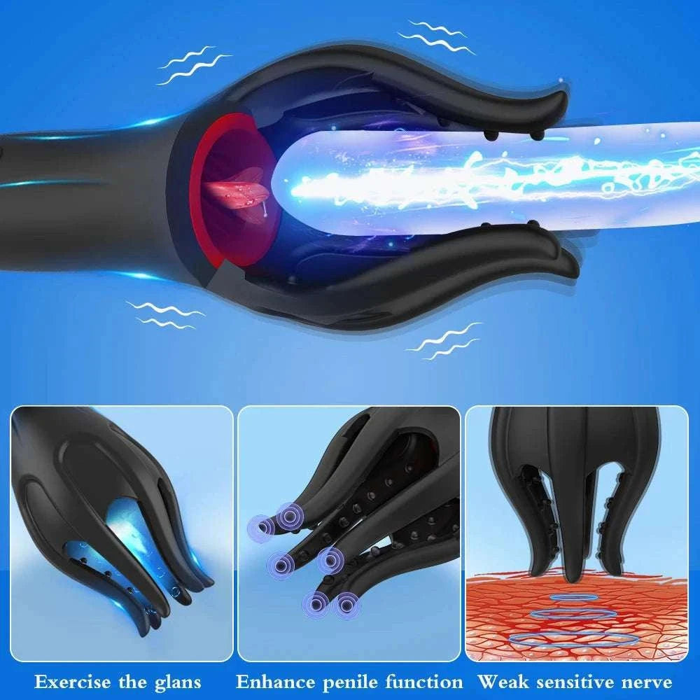 Vibrating Glans Trainer for Men Soft Silicone Wearable Massager-No Tongue