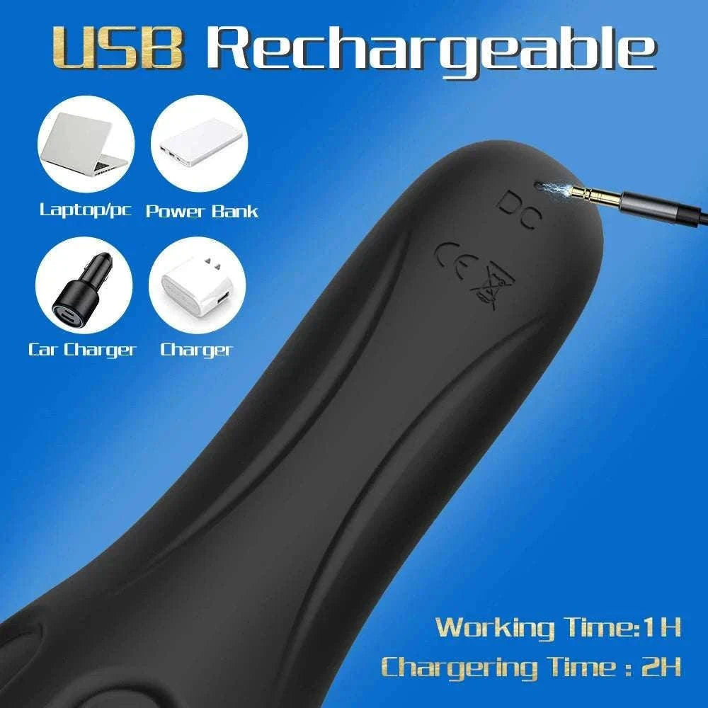 Vibrating Glans Trainer for Men Soft Silicone Wearable Massager-No Tongue