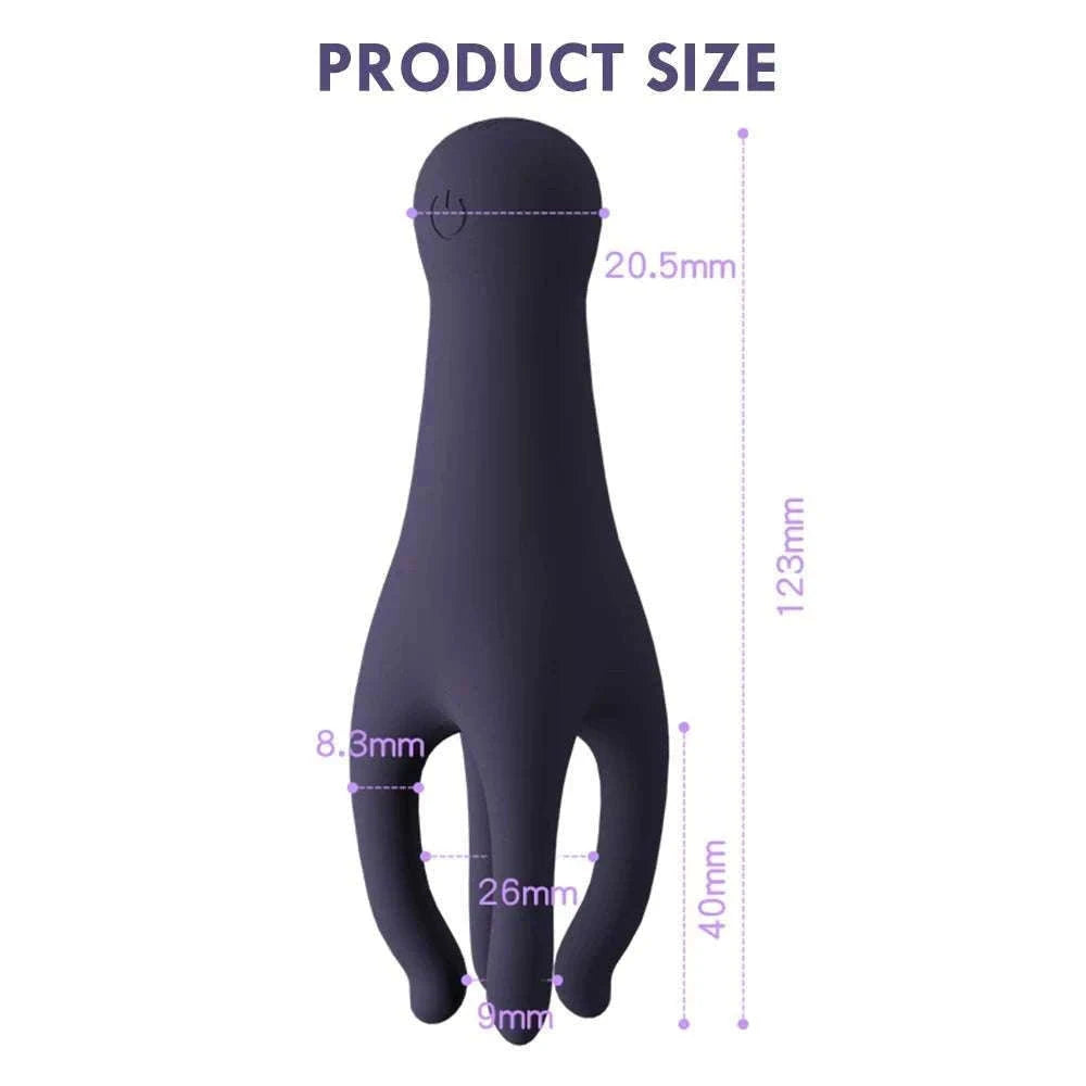 Vibrating Glans Trainer for Men Soft Silicone Wearable Massager-No Tongue