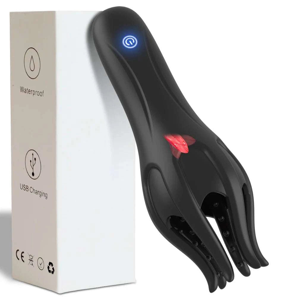 Vibrating Glans Trainer for Men Soft Silicone Wearable Massager-No Tongue
