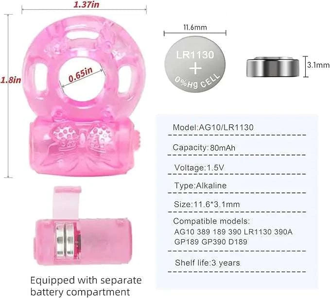 Vibrating Silicone Cock Ring with Clitoral Stimulator (10 Pack)-10pcs