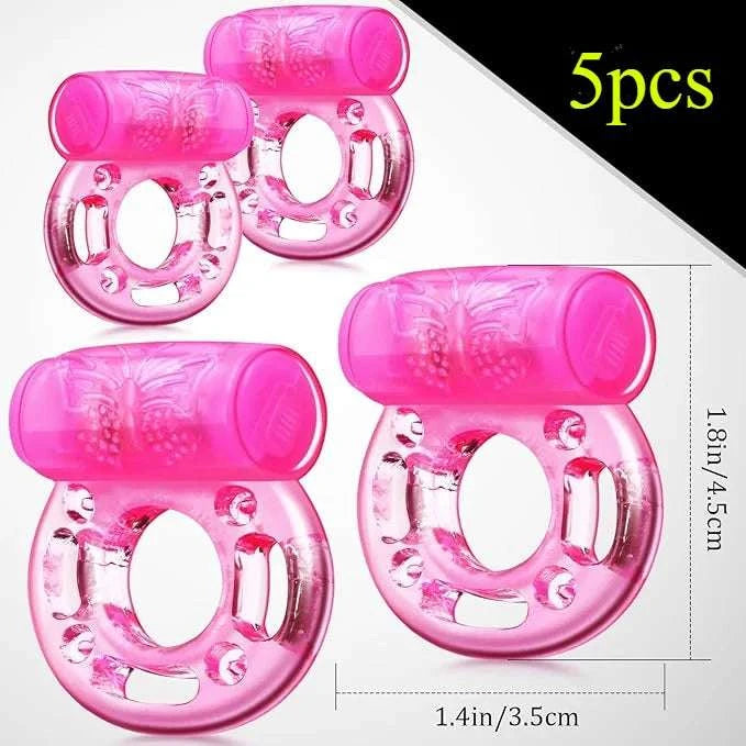Vibrating Silicone Cock Ring with Clitoral Stimulator (10 Pack)-10pcs