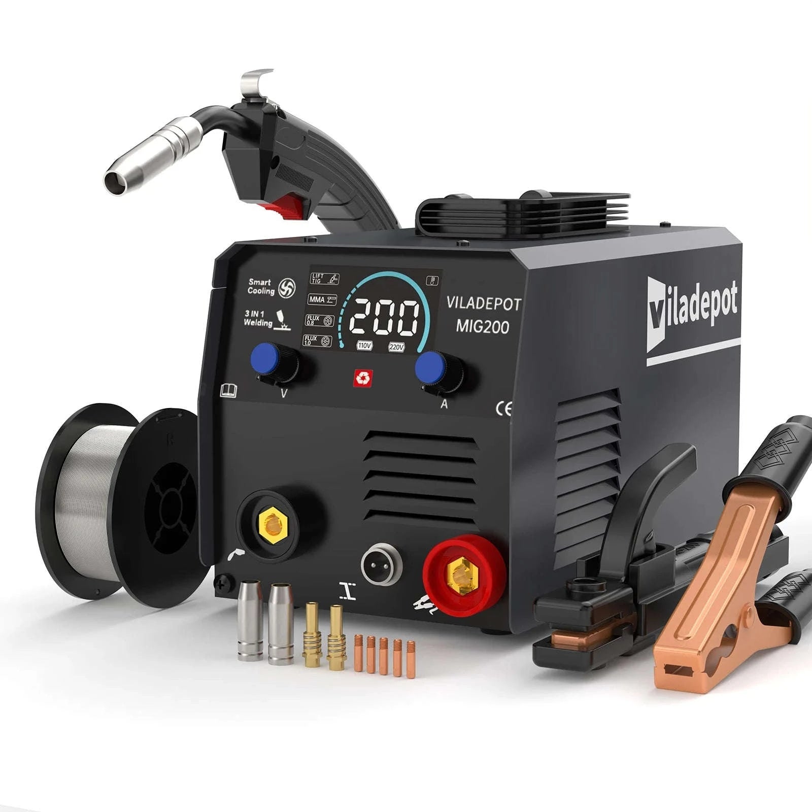 Viladepot 3-in-1 No Gas MIG Welder MIG200-GERMANY