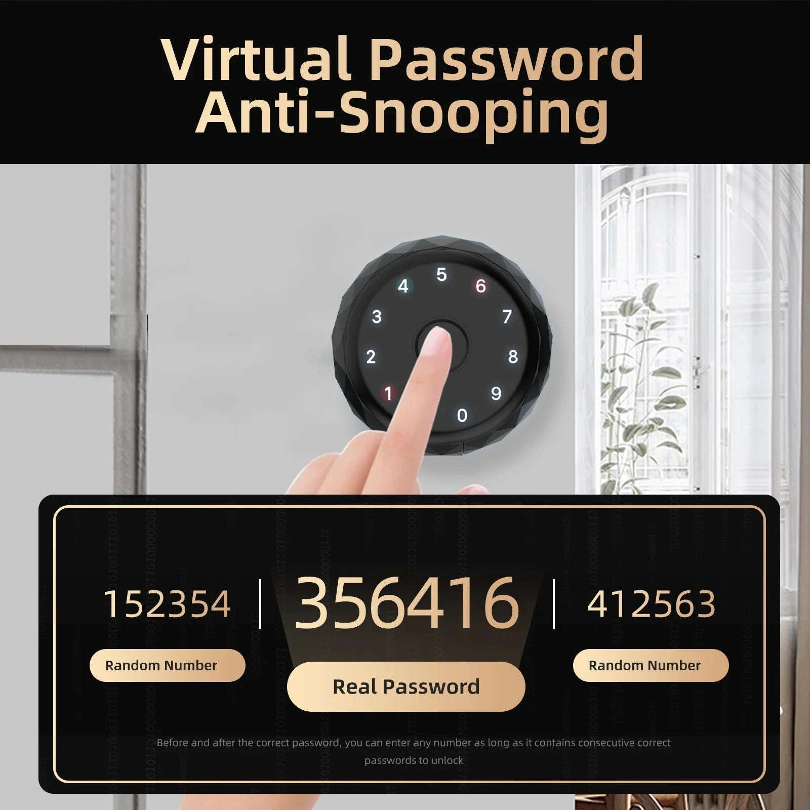 Viladepot Smart Lock Fingerprint, Passcode, App Control, Type-C Emergency Power, Indoor Door Lock-United States