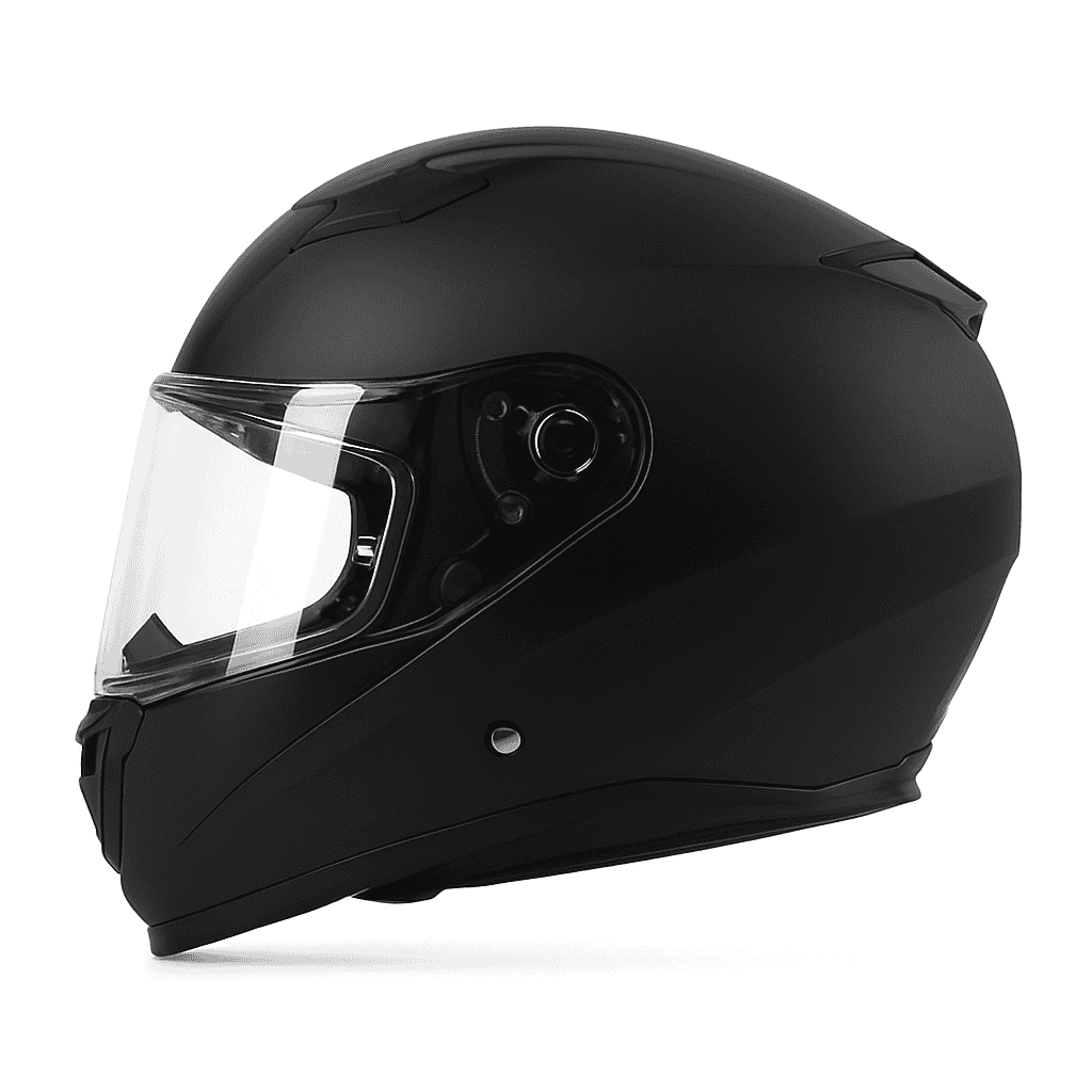 Vintage Dual Lens Half Motorcycle Helmet with Flip-Up Visor-matte black / L