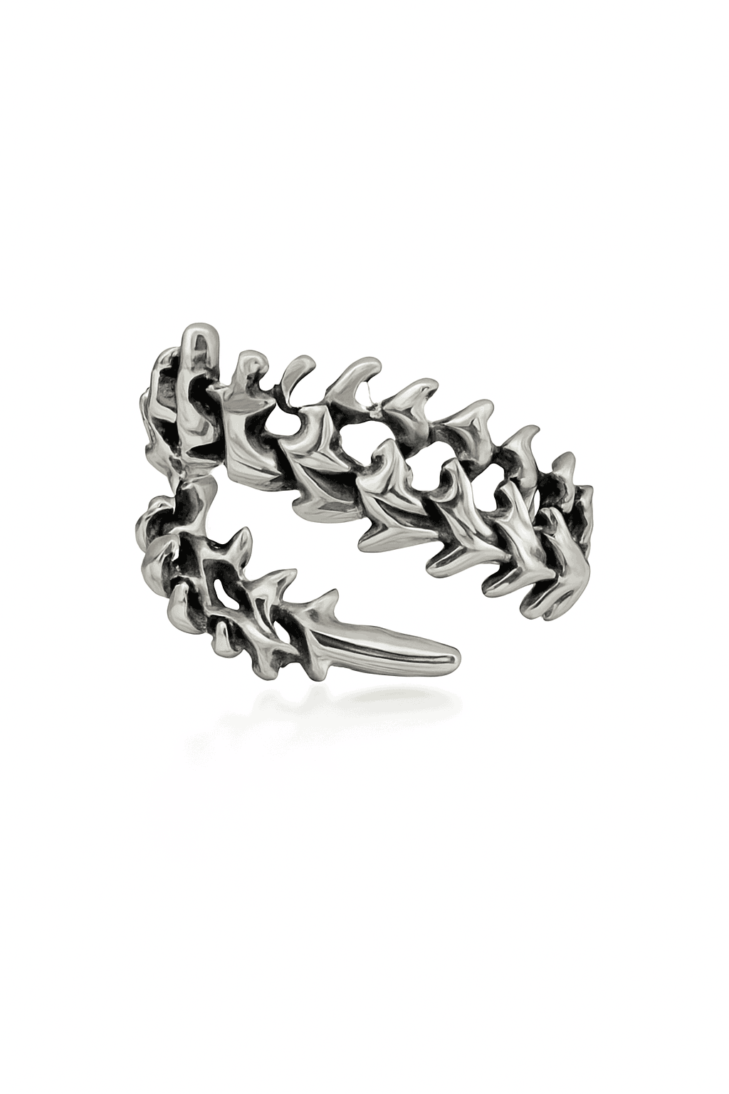 Vintage Gothic Spine Ring in Antique Silver-AJZ50041