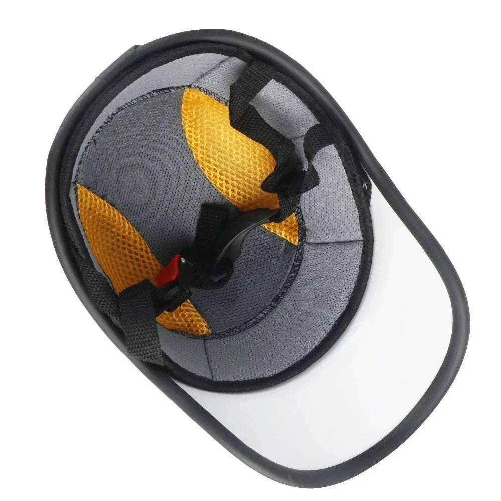 Vintage Half Helmet with 7cm Brim and Adjustable Fit-black