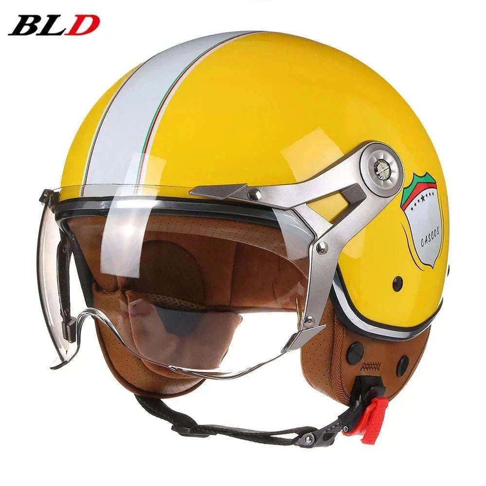 Vintage Jet Motorcycle Helmet with Visor for Confident Rides-288 red / L