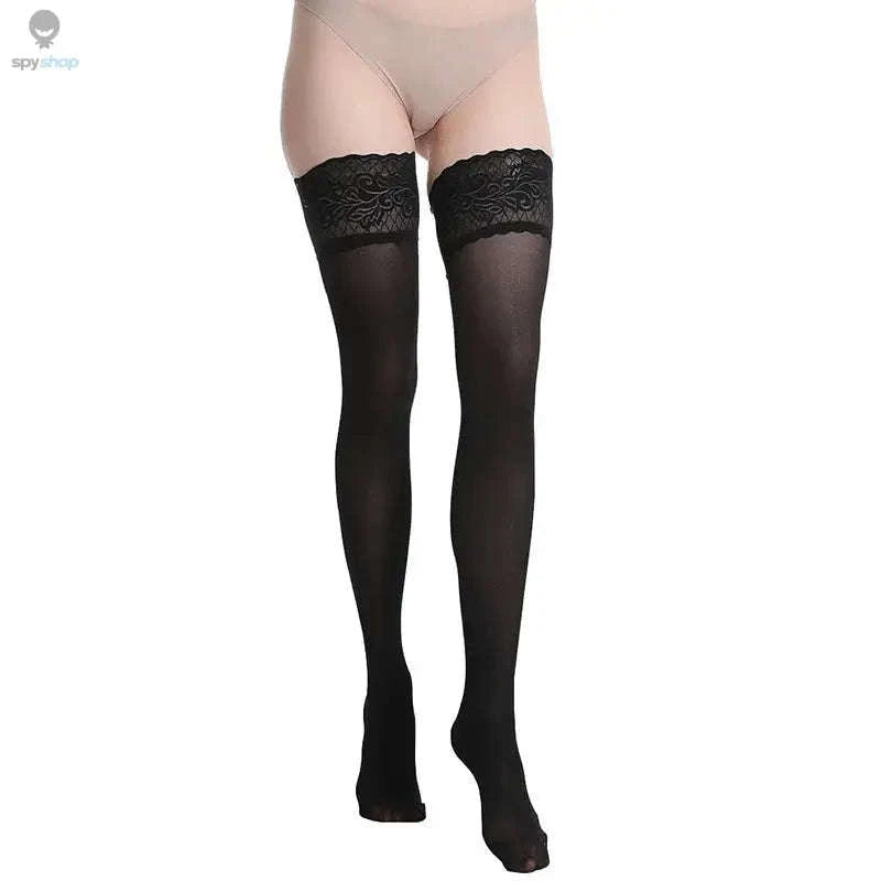 Vintage Lace Suspender Belt with Stockings-WTgarter BKstockings / M