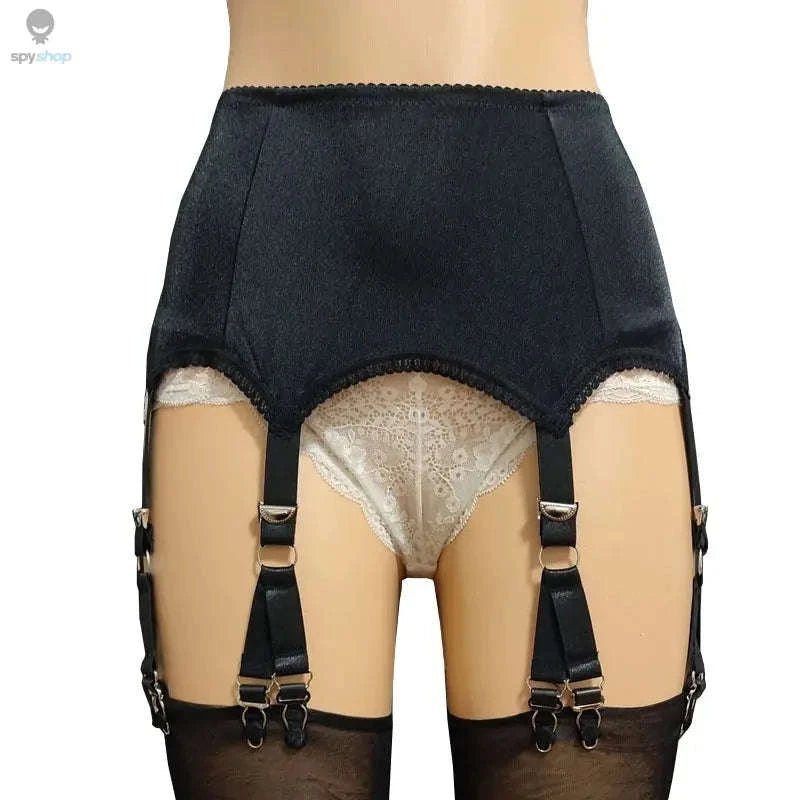 Vintage Lace Suspender Belt with Stockings-WTgarter BKstockings / M