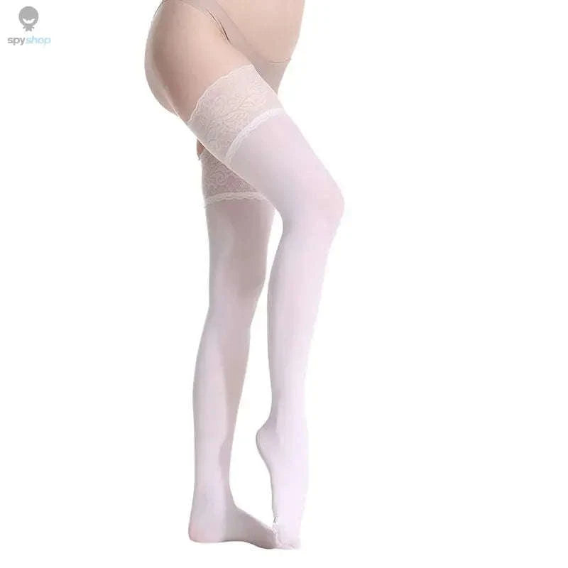 Vintage Lace Suspender Belt with Stockings-WTgarter BKstockings / M