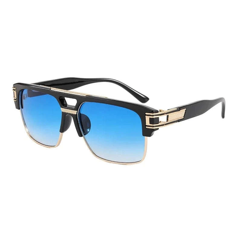 Vintage Men Sunglasses – Retro Square UV400 Eyewear-Blue Gradient