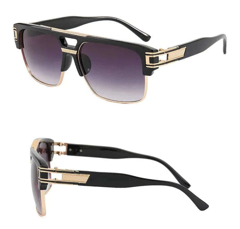 Vintage Men Sunglasses with UV400 Retro Square Style-Blue Gradient