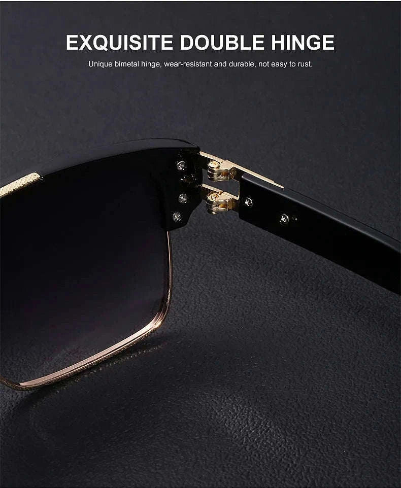 Vintage Men Sunglasses with UV400 Retro Square Style-Blue Gradient