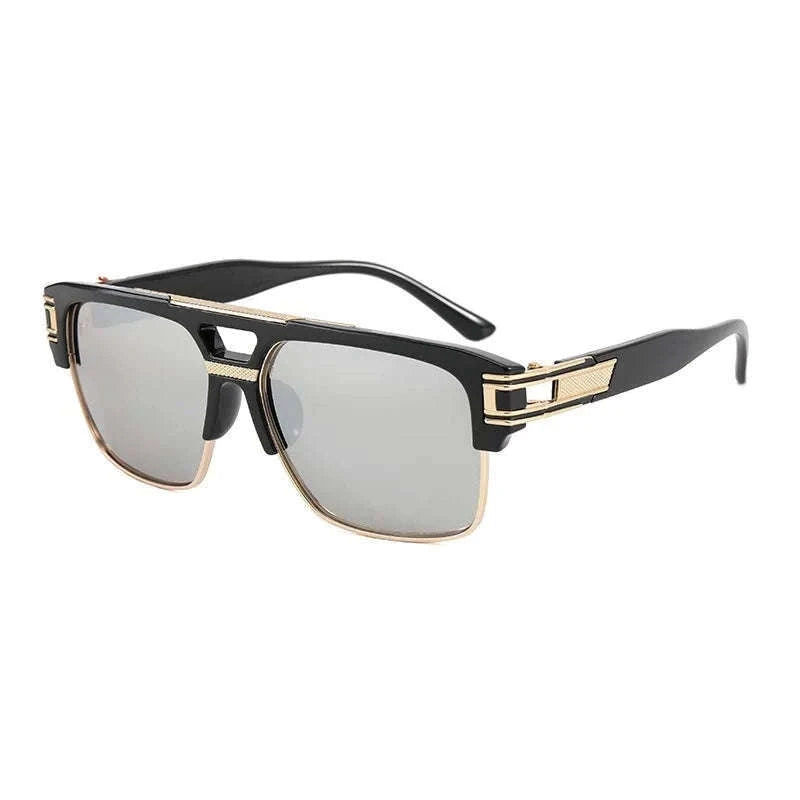 Vintage Men Sunglasses with UV400 Retro Square Style-Blue Gradient