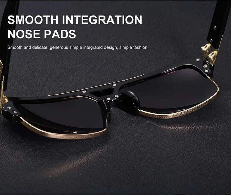 Vintage Men Sunglasses with UV400 Retro Square Style-Blue Gradient