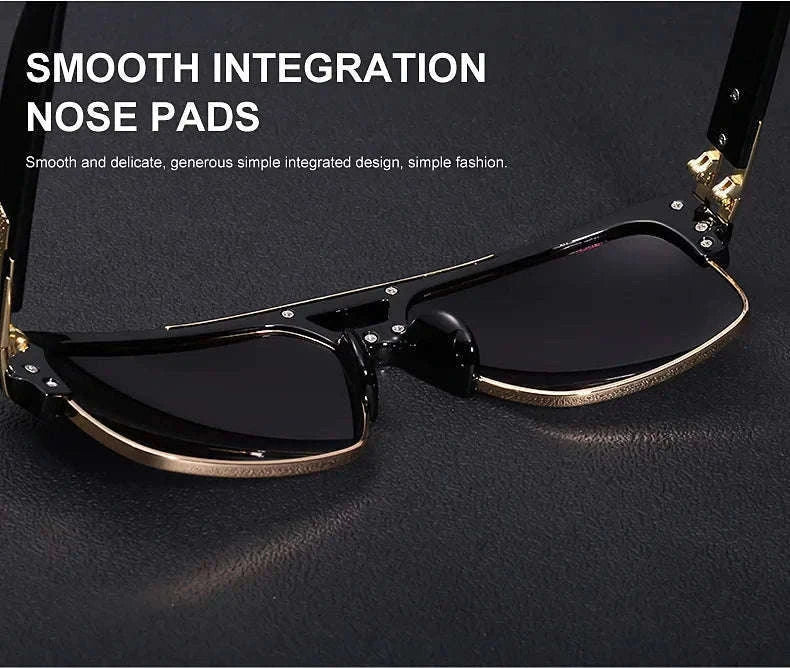 Vintage Men Sunglasses with UV400 Retro Square Style-Blue Gradient
