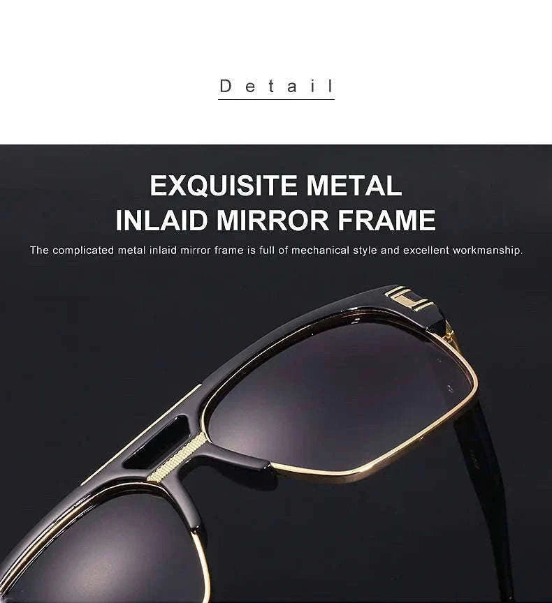 Vintage Men Sunglasses with UV400 Retro Square Style-Blue Gradient