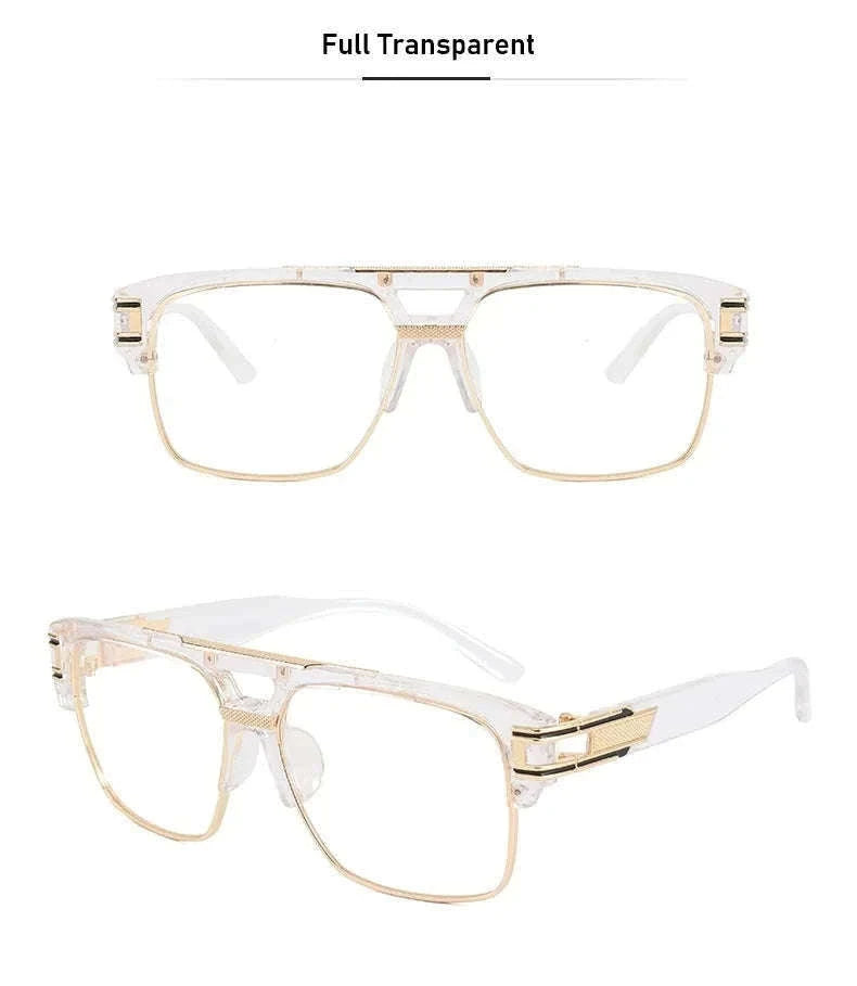 Vintage Men Sunglasses with UV400 Retro Square Style-Blue Gradient