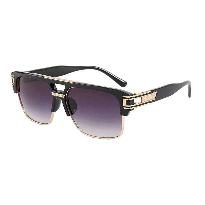 Vintage Men Sunglasses with UV400 Retro Square Style-Blue Gradient