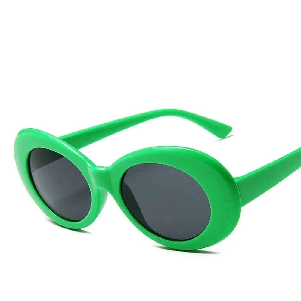 Vintage Oval Sunglasses for Women and Men-White-Blue / As Picture