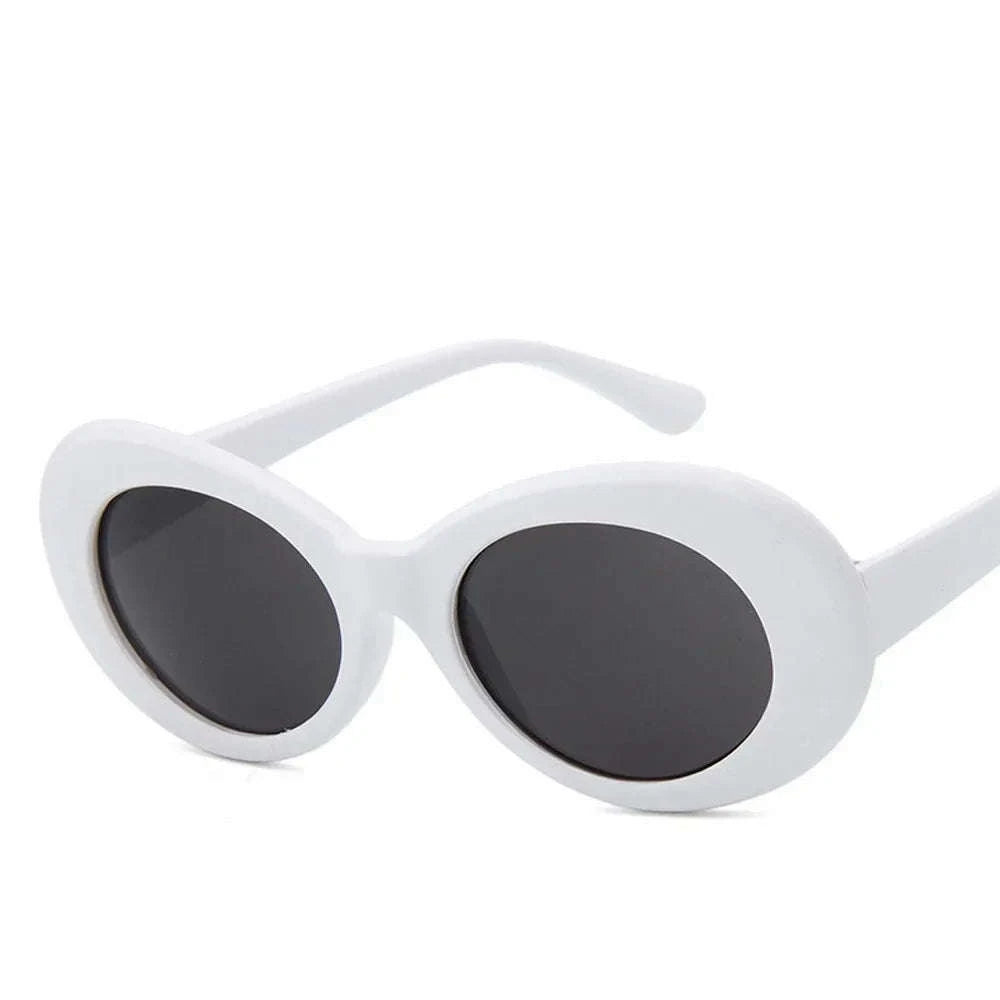 Vintage Oval Sunglasses for Women and Men-White-Blue / As Picture