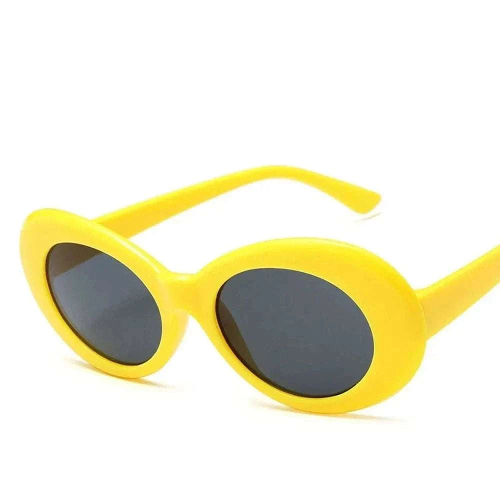 Vintage Oval Sunglasses for Women and Men-White-Blue / As Picture