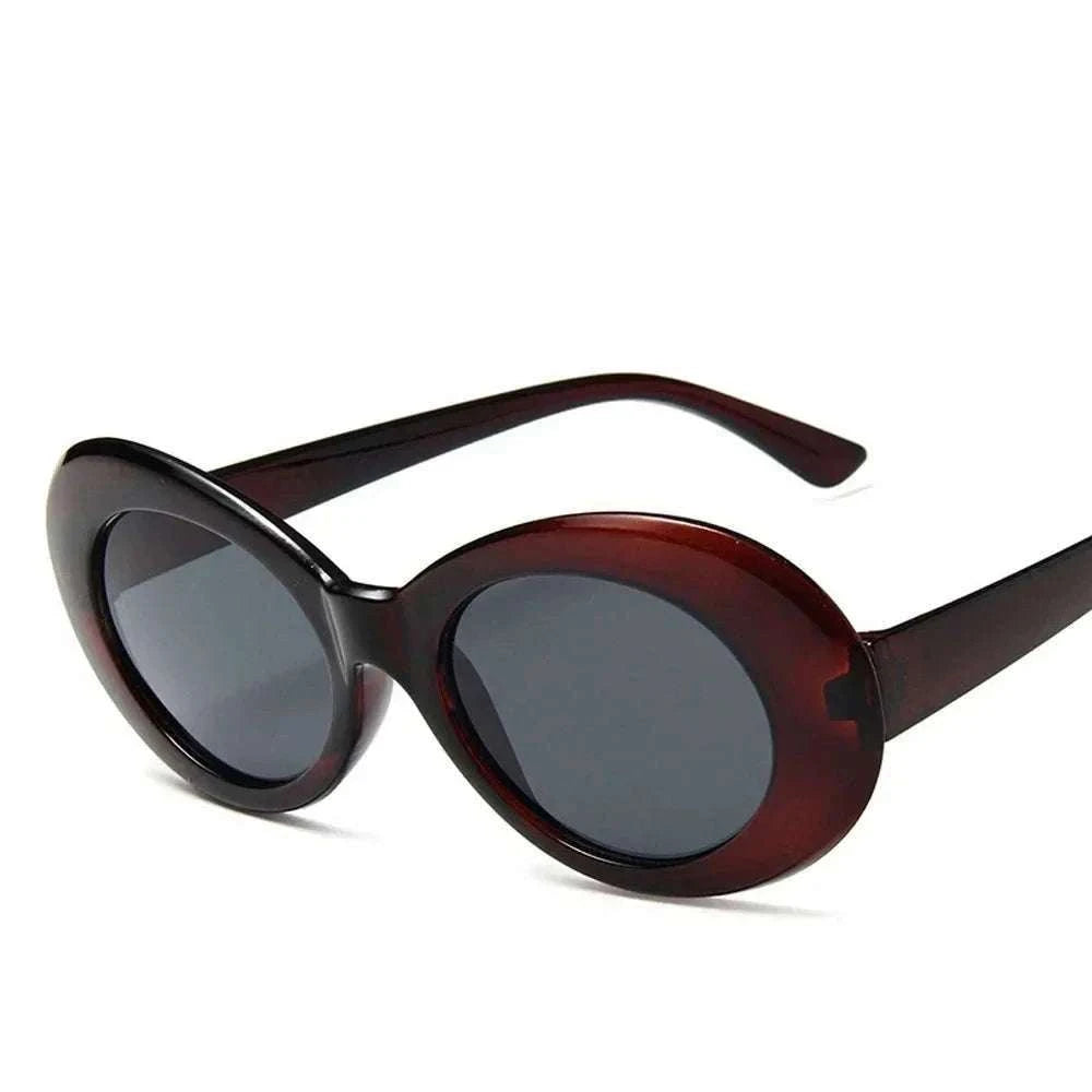 Vintage Oval Sunglasses for Women and Men-White-Blue / As Picture