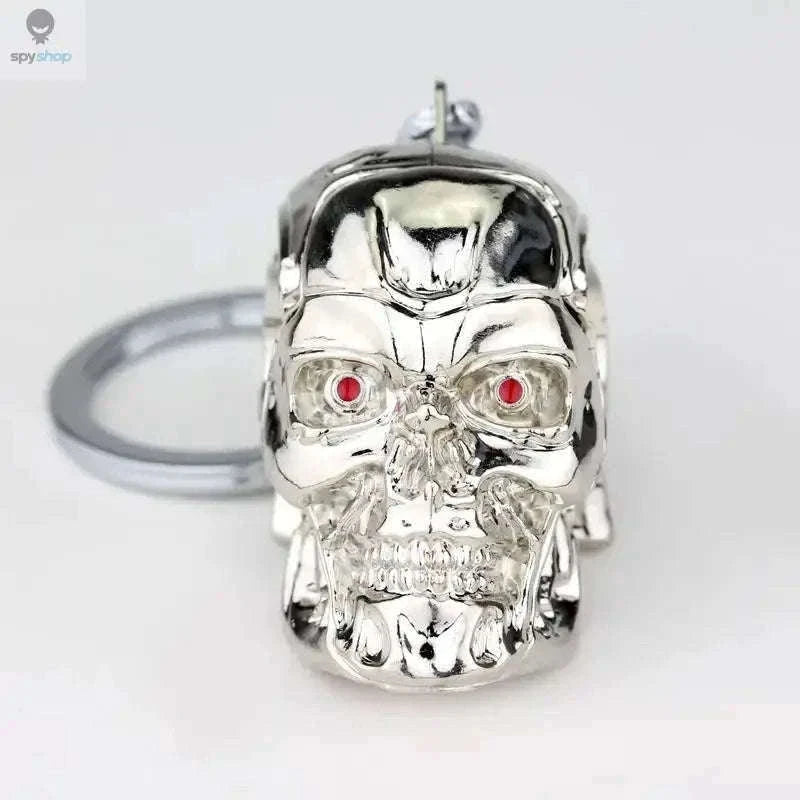 Vintage Skull Keychain with Secure Clip for Everyday Carry-Silver