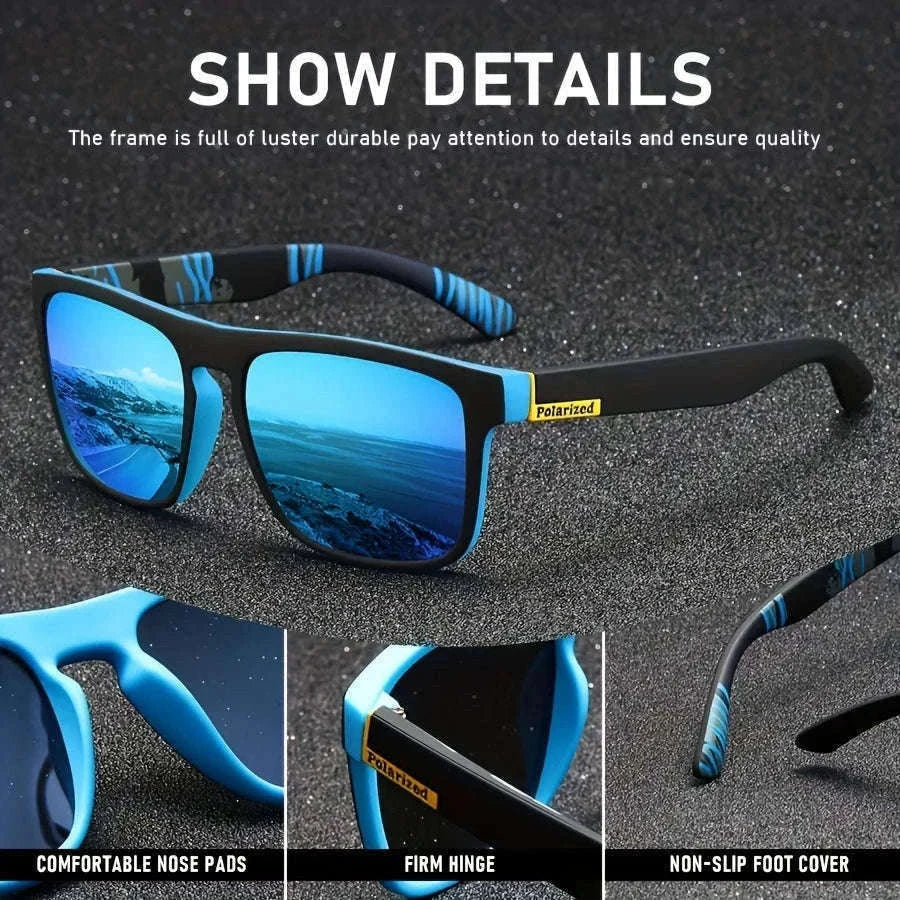 Vintage Square Polarized Sunglasses for Driving and Outdoors-C5
