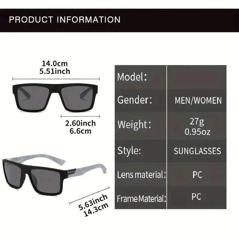 Vintage Square Polarized Sunglasses for Driving and Outdoors-C5