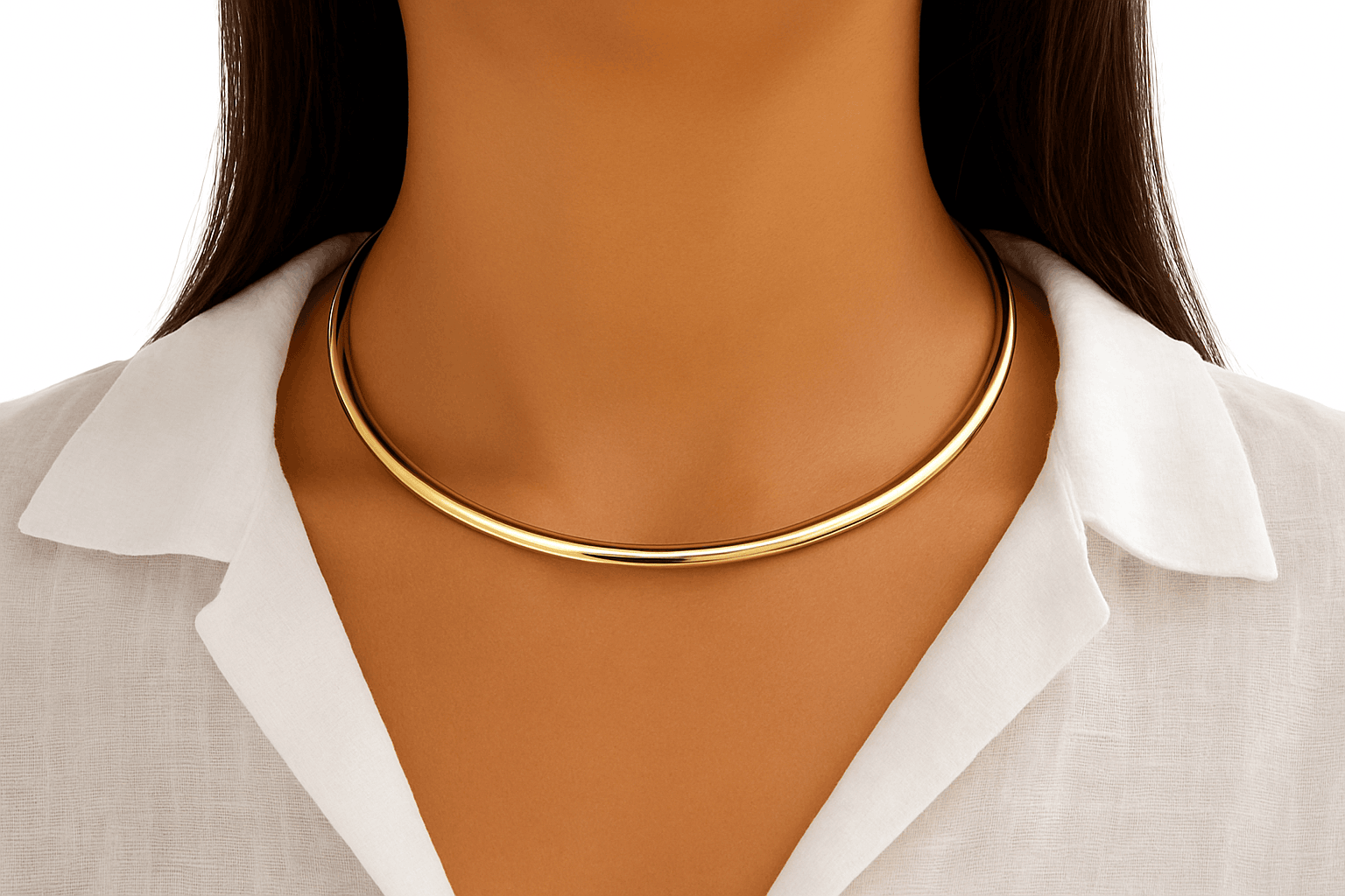 Vintage Torques Choker Necklace for Women, Steampunk Collar-Silver Color