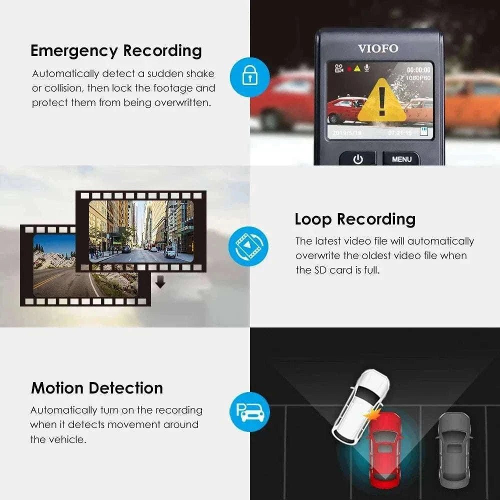 VIOFO A119 V3 2K Quad HD Dash Cam with Night Vision & Parking Mode-Add GPS / None