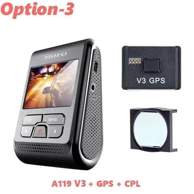 VIOFO A119 V3 2K Quad HD Dash Cam with Night Vision & Parking Mode-Add GPS / None
