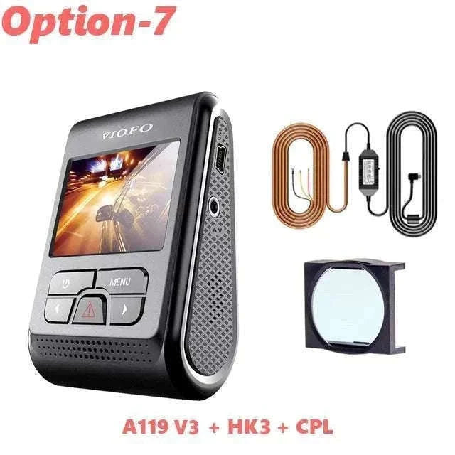 VIOFO A119 V3 2K Quad HD Dash Cam with Night Vision & Parking Mode-Add GPS / None