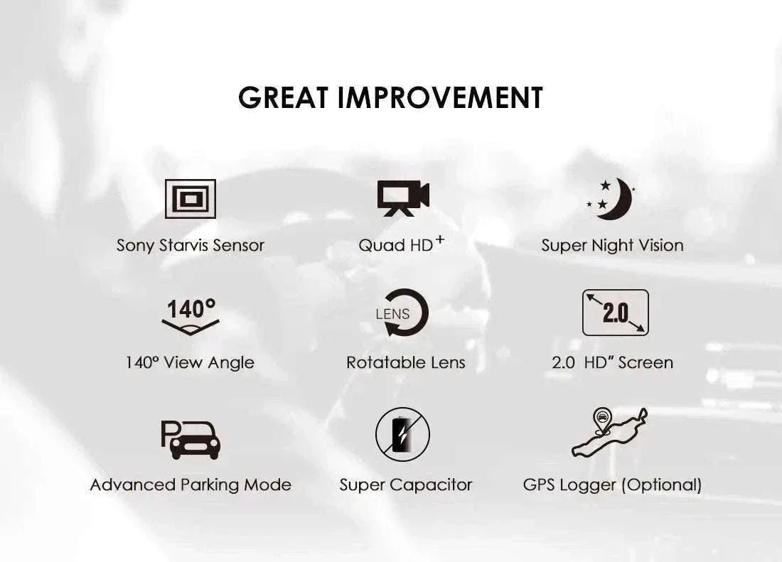 VIOFO A119 V3 2K Quad HD Dash Cam with Night Vision & Parking Mode-Add GPS / None