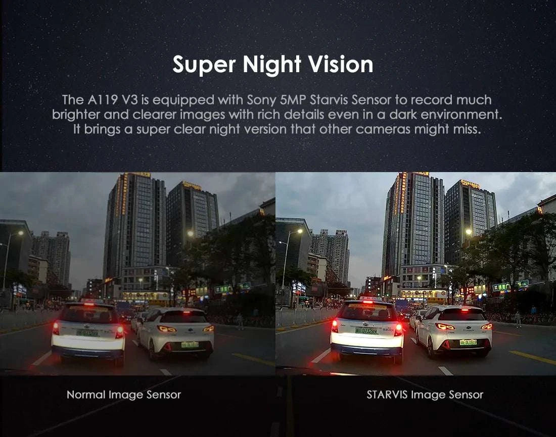 VIOFO A119 V3 2K Quad HD Dash Cam with Night Vision & Parking Mode-Add GPS / None