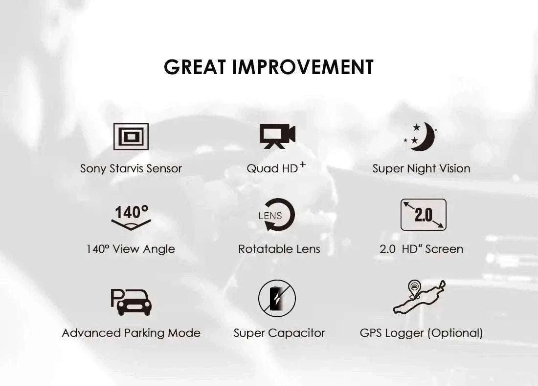VIOFO A119 V3 2K Quad HD Dash Cam with Night Vision & Parking Mode-Add GPS / None
