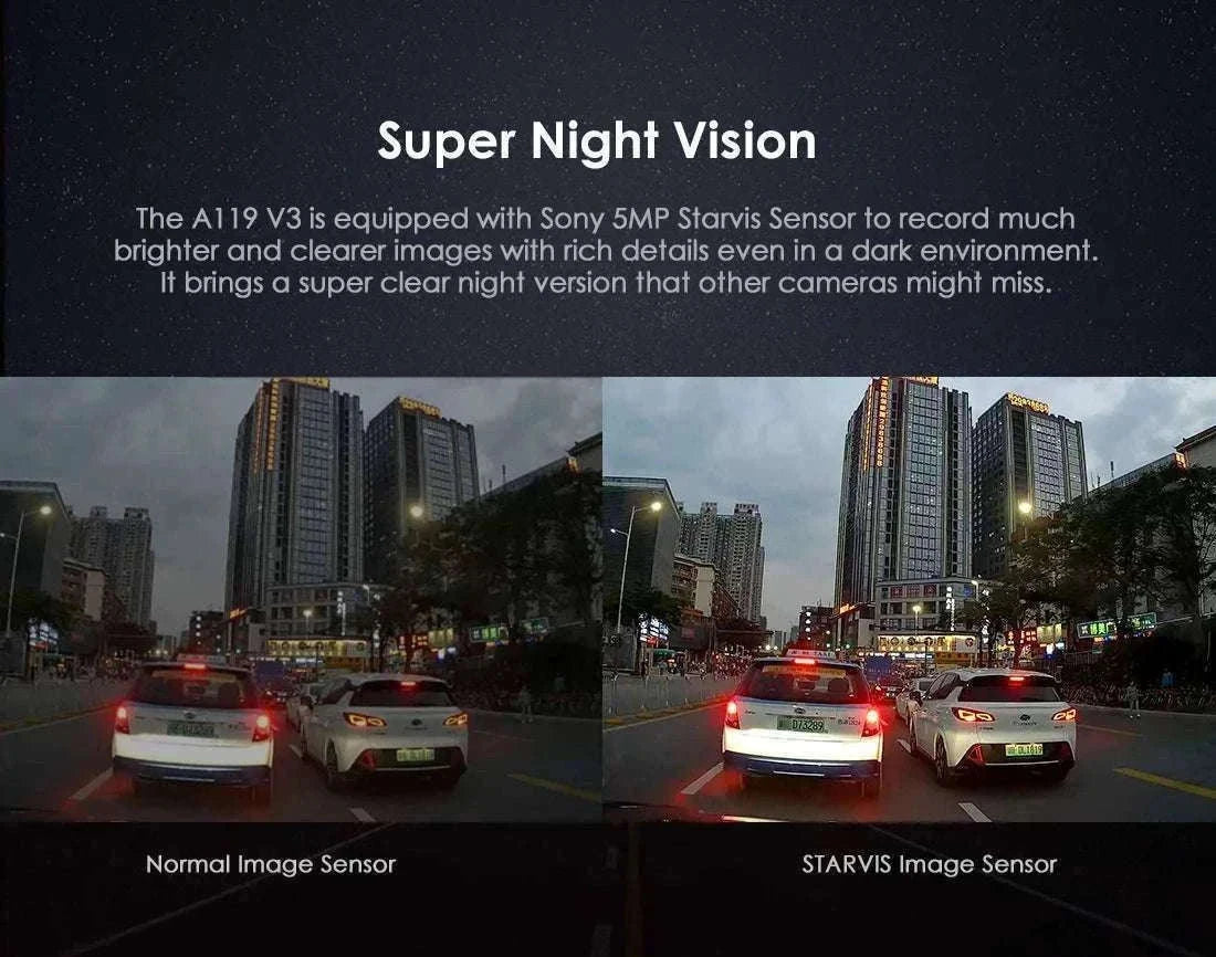 VIOFO A119 V3 2K Quad HD Dash Cam with Night Vision & Parking Mode-Add GPS / None