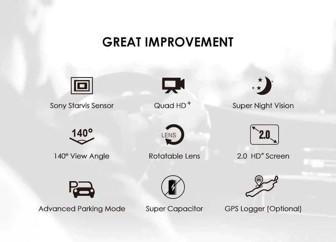 VIOFO A119 V3 2K Quad HD Dash Cam with Night Vision & Parking Mode-Add GPS / None