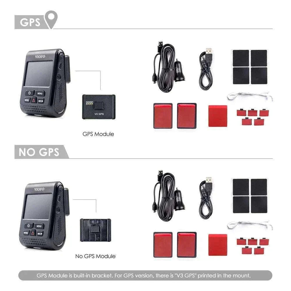 VIOFO A119 V3 2K Quad HD Dash Cam with Night Vision & Parking Mode-Add GPS / None
