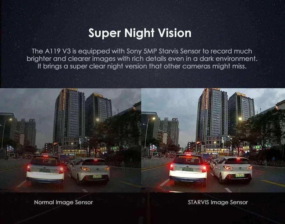 VIOFO A119 V3 2K Quad HD Dash Cam with Night Vision & Parking Mode-Add GPS / None