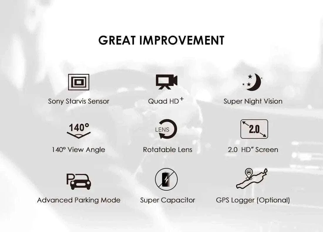 VIOFO A119 V3 2K Quad HD Dash Cam with Night Vision & Parking Mode-Add GPS / None