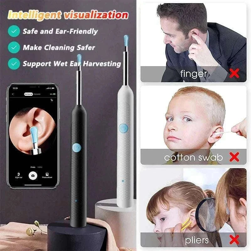Visual Ear Wax Cleaner with Camera for Clear Home Ear Care-NE3-D Basics White