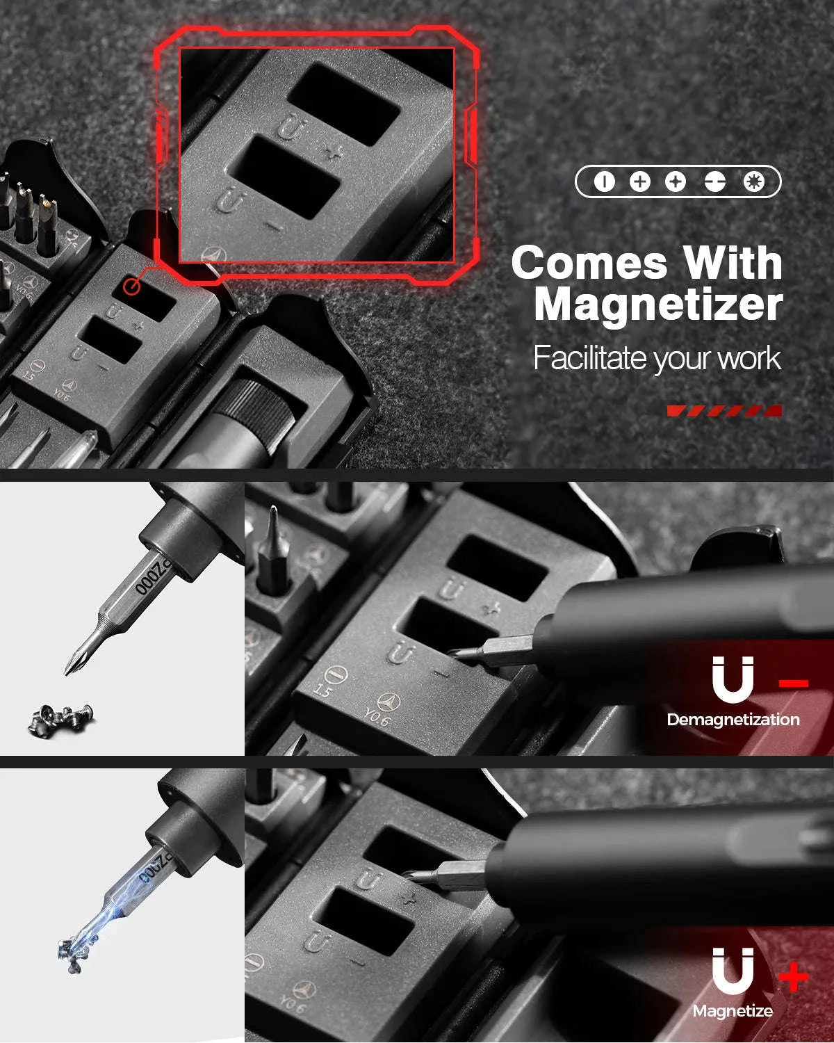 VMAN 138‑in‑1 Precision Electric Screwdriver Set-138 In 1 Black / United States