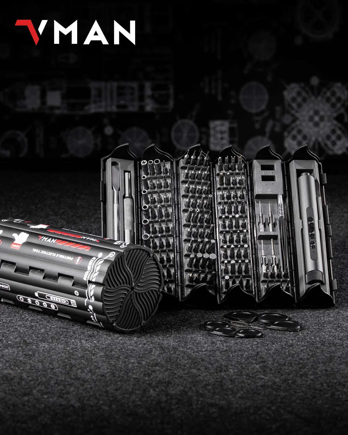 VMAN 138‑in‑1 Precision Electric Screwdriver Set-138 In 1 Black / United States