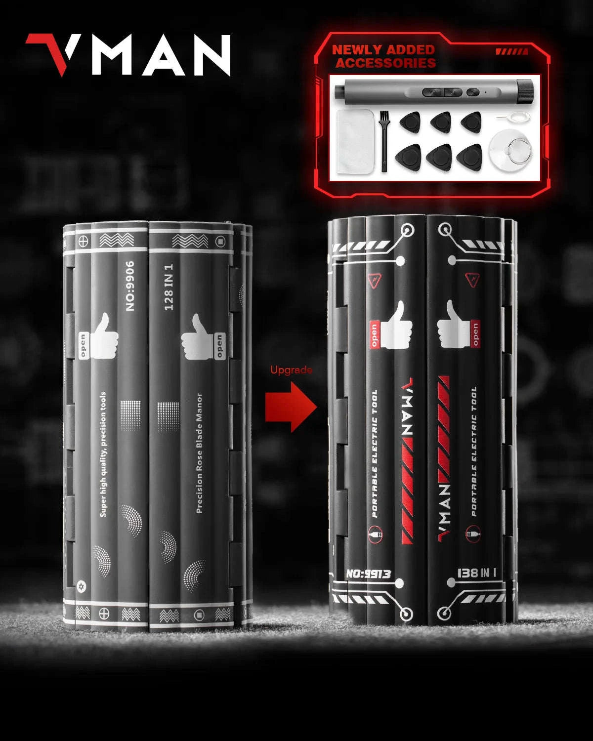 VMAN 138‑in‑1 Precision Electric Screwdriver Set-138 In 1 Black / United States